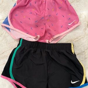 Nike Girl’s Tempo Running shorts  Pink and Black Shorts Set of 2 - 4T